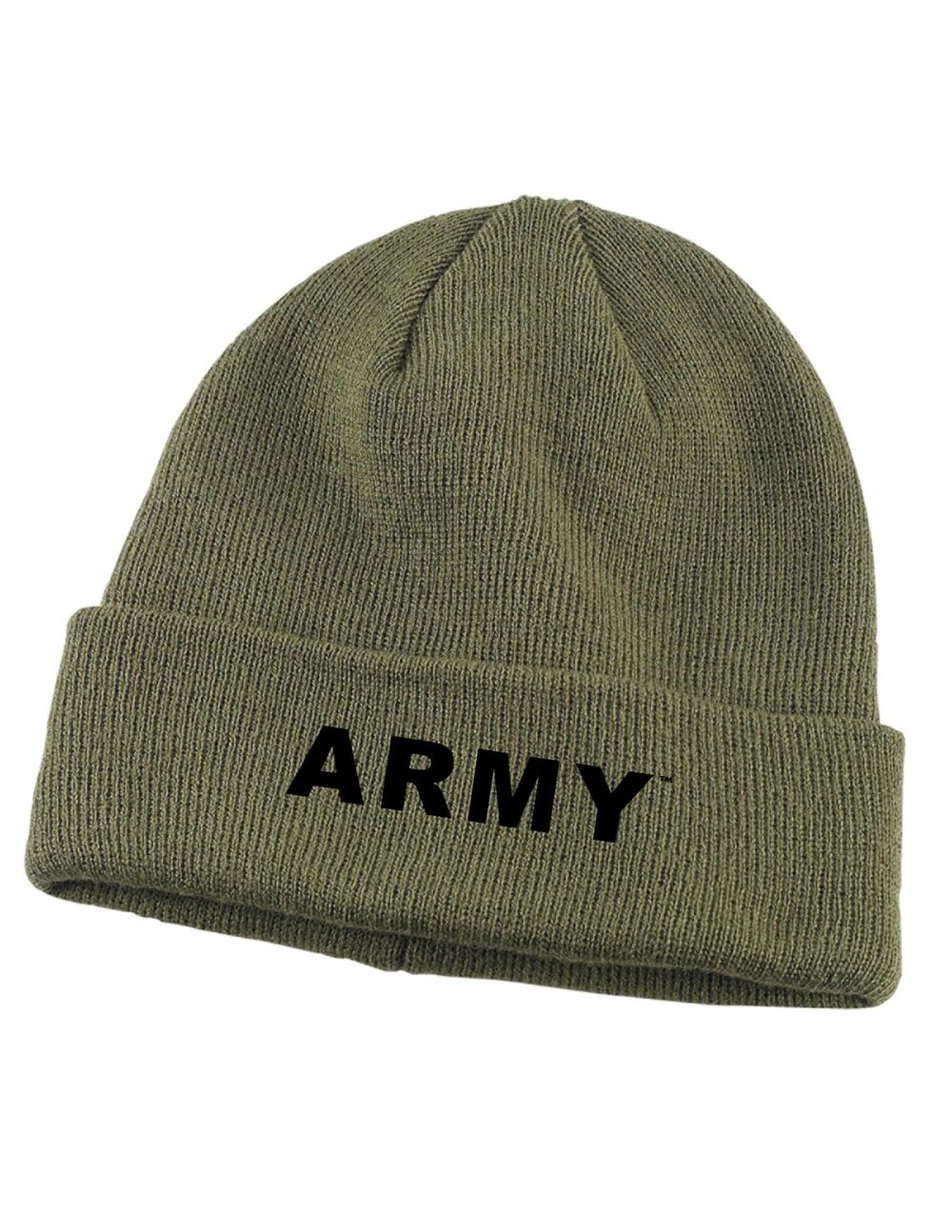 5778 U.S. Army Officially Licensed Embroidered Beanie Cap - Olive Green